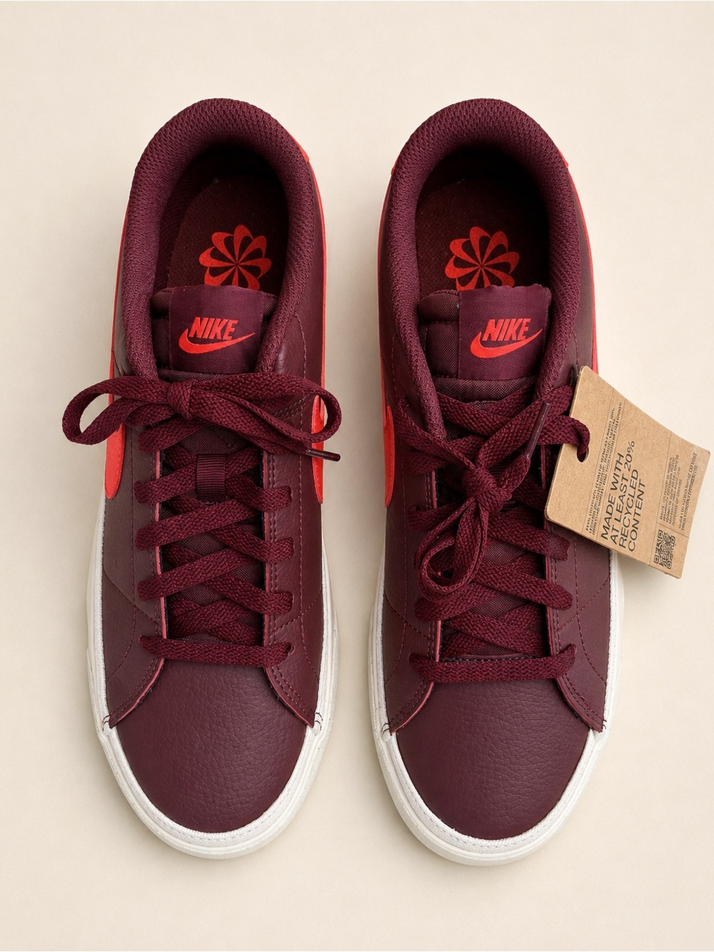 Nike Court Legacy Next Nature Dark Red Bright Crimson Sneakers NWT Size 9.5 - Picture 4 of 6